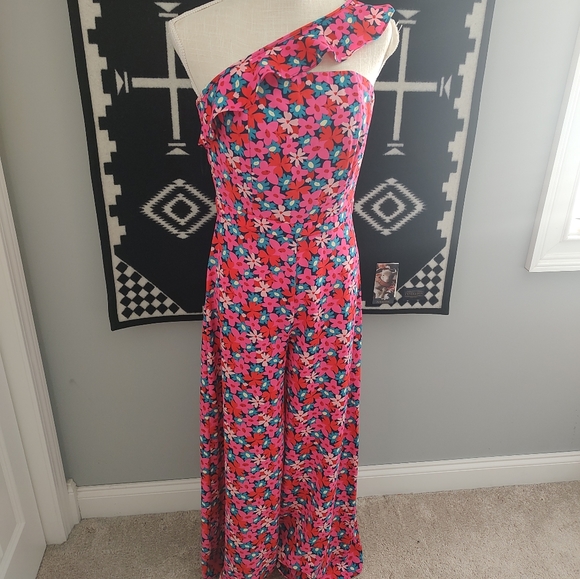💐NWT Molly Bracken Brand Floral Print One Shoulder Jumpsuit, Small - Picture 2 of 13